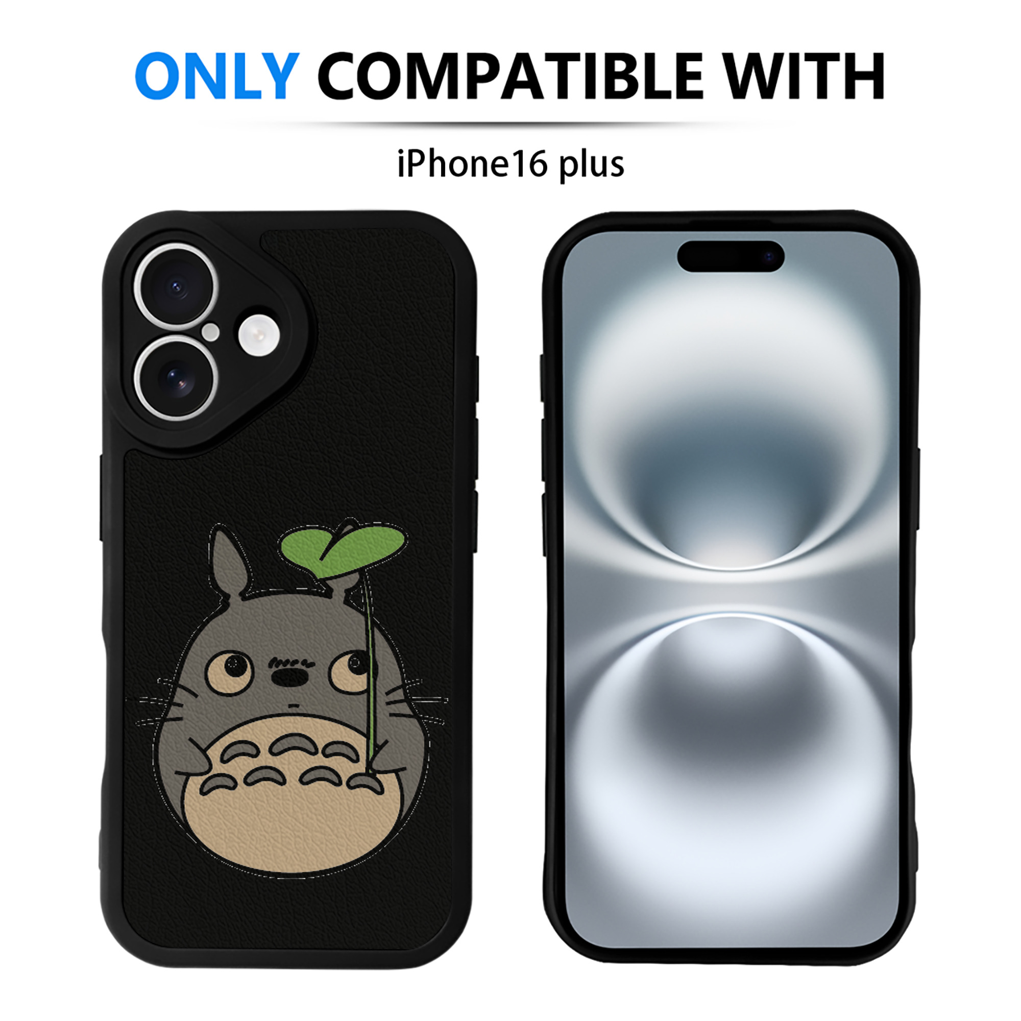 （画像用） となりのトトロ 草壁メイ 草壁サツキ My Neighbor Totoro Satsuki Kusakabe Mei Kusakabe 【iPhone 16シリーズ対応】シリコンスマホケース（レザー調） 材質：シリコン